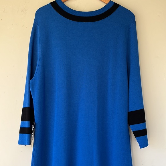 New York & Company Blue Sheath Dress with Long Sleeves - Picture 10 of 13